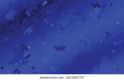 Blue Tech Finance Fintech Background Abstract Pixel Pattern. Abstract Business Tech Science Vector Backdrop.