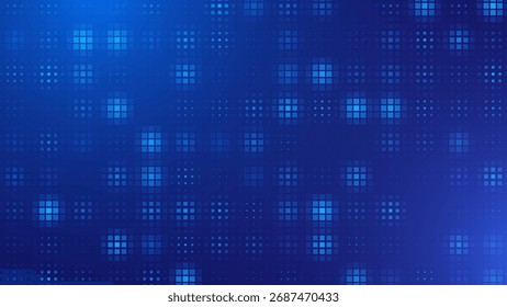 Blue Tech Finance Fintech Hintergrund abstraktes Pixelmuster. Abstrakter Hintergrund für Wirtschaftstechnologie-Vektorgrafiken.