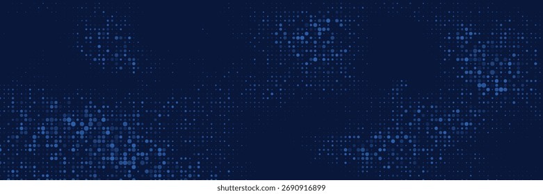 Blue Tech Finance Fintech Background Abstract Pixel Pattern. Abstract Business Tech Science Vector Backdrop.