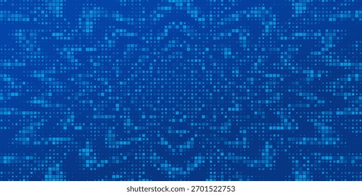 Blue Tech Finance Fintech Background Abstract Pixel Pattern. Abstract Business Tech Science Vector Backdrop.