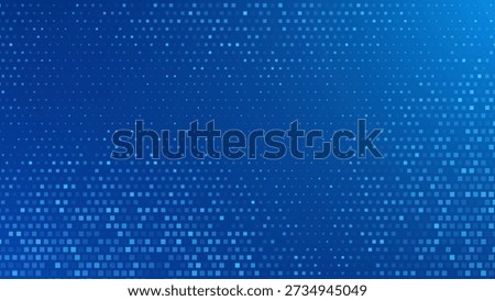 Blue Tech Finance Fintech Background Abstract Pixel Pattern. Abstract Business Tech Science Random Squares Mosaic Vector Backdrop