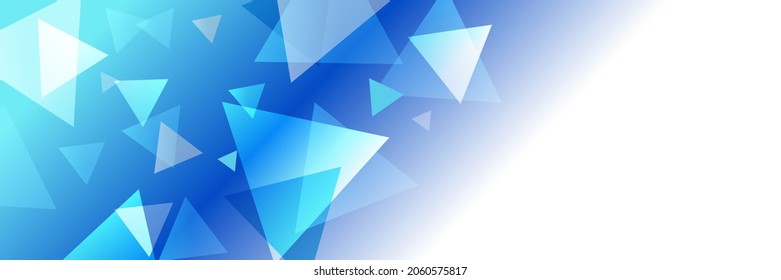 Blue tech futuristic tech web abstract technology banner background with blue white triangles