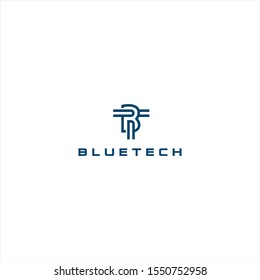 Blue Tech Logo Template Design
