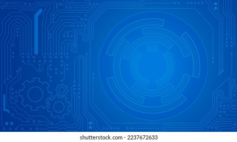 Blue tech sci-fi concept vector illustration