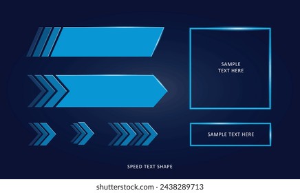 Blue tech speed shapes blurbs and arrows