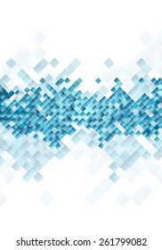 Blue tech squares on white background. Vector design
