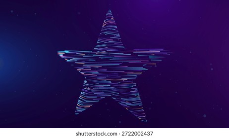 Símbolo de la estrella azul de la tecnología. Forma de estrella en estilo Low Poly. Calificación geométrica o fondo de premio. Comentarios o concepto de logro. Ilustración vectorial.