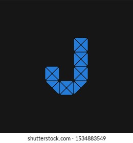 Blue Technical Vector Logo Letter J. J Technical Font Letter Design Vector