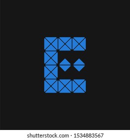 Blue Technical Vector Logo Letter E. E Technical Font Letter Design Vector