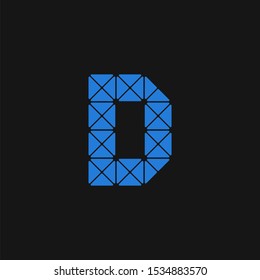 Blue Technical Vector Logo Letter D. D Technical Font Letter Design Vector