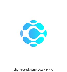 Blue Techno Circle Symbol