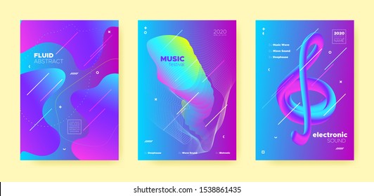 Blue Techno Music Poster. Abstract Gradient Shape. Disco Club Event. Dj Invitation. Purple Dance Music Poster. Pink Wave Gradient Blend. Night Club Flyer. Dj Party. Trance Music Poster.