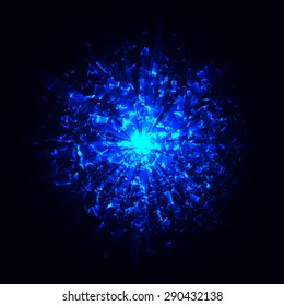 Blue techno style vector explosion