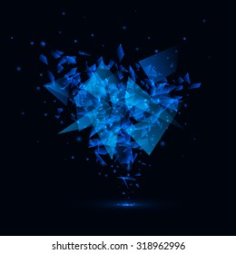 Blue techno style vector explosion