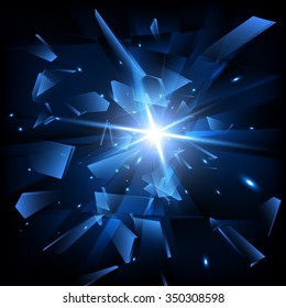 Blue techno style vector explosion