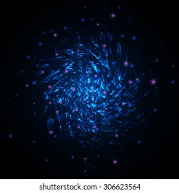 Blue techno style vector explosion.abstract background