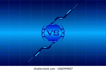 Blue Techno Versus Screen. Team Competition Background. Eps10 Vector.