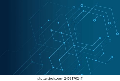 Blue technological background image with gradient simulating electronic circuits