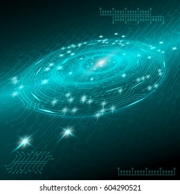 Blue technological background. Vector illustration.