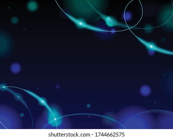 Tecnología azul fondo abstracto de la línea de curva, anillo halo brillante azul y círculo de brillo azul. Diseño de vectores para impresiones, volantes, banners, tarjetas de invitación, oferta especial y más.