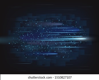 Abstrakter Hintergrund blauer Technologie mit Vektorillustration im Weltraum