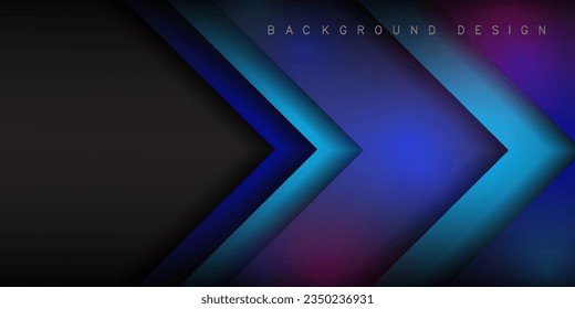 
Blue technology abstract banner with overlapping arrows. vector background