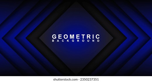 
Abstrakter Banner mit blauer Technologie mit überlappenden Pfeilen. Vektorhintergrund