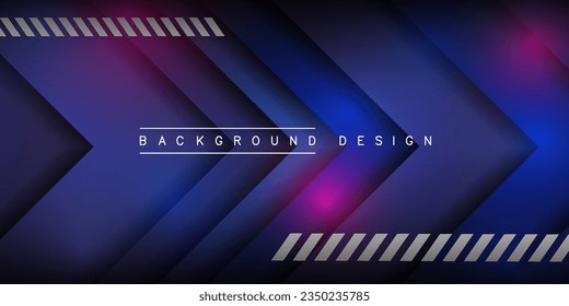 Abstrakter Banner mit blauer Technologie und glänzenden Pfeilen. Vektorhintergrund