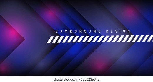 Blue technology abstract banner with shiny arrows. vector background