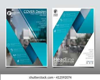 Blue technology annual report brochure flyer design template vector, Leaflet cover presentation abstract flat background, layout in A4 size