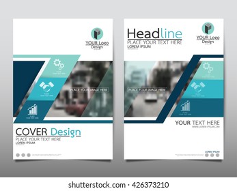 Blue technology annual report brochure flyer design template vector, Leaflet cover presentation abstract geometric background, layout in A4 size