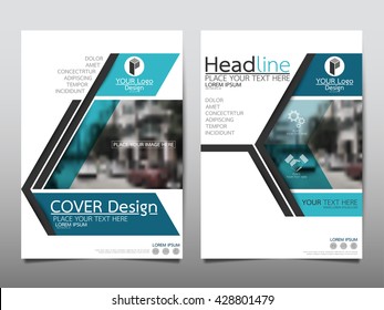 Blue technology annual report brochure flyer design template vector, Leaflet cover presentation abstract geometric background, layout in A4 size