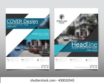 Blue technology annual report brochure flyer design template vector, Leaflet cover presentation abstract geometric background, layout in A4 size