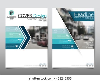 Blue technology annual report brochure flyer design template vector, Leaflet cover presentation abstract geometric background, layout in A4 size