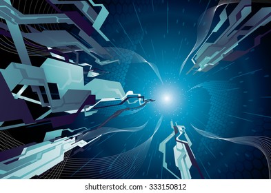 Blue technology background.