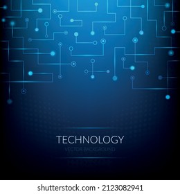 Blue technology background. Abstract technology circuit board background