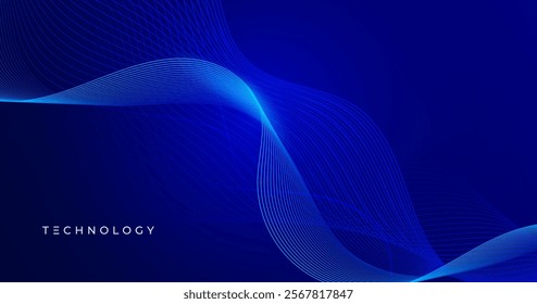 Blue technology background. Abstract .Colorful . Bright blue gradation. Pattern technology. Wave abstarct . Modern background. Vector illustration