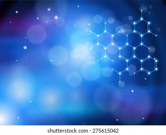 Blue technology background & chemical formula