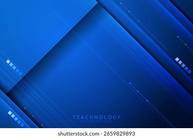 Blue Technology Background with Circuit Lines