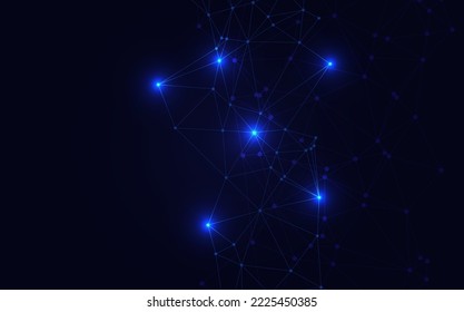 Blue Technology background. Creative lighting template background