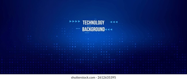 Blue technology background with dots. Vector illustration for web design, banner, poster, or presentation. Abstract digital concept.