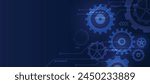 Blue technology background with gear elements
