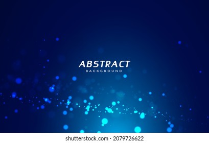 blue technology background with glowing dots bokeh style
