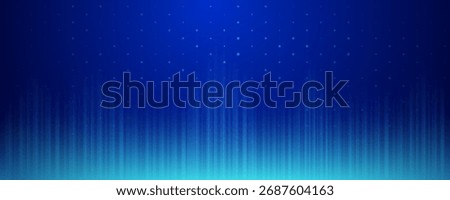 Blue technology background with glowing vertical lines and connected dots