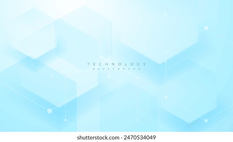 fondo de tecnología azul con Formas hexagonales y puntos. ideal para presentación, Anuncio, póster, Fondo de pantalla, Sitio web, cubierta.