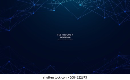 Blue technology background images related to the network. Communication Geometrics