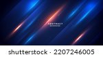 Blue technology background with motion neon light effect.Vector illustration.