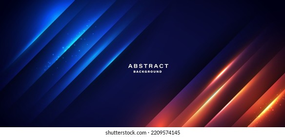 Blue technology background with motion neon light effect.Vector illustration.