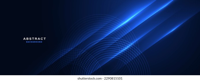 Blue technology background with motion neon light effect.Vector illustration.