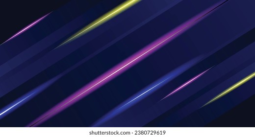 Blue technology background with motion neon light effect.Vector illustration